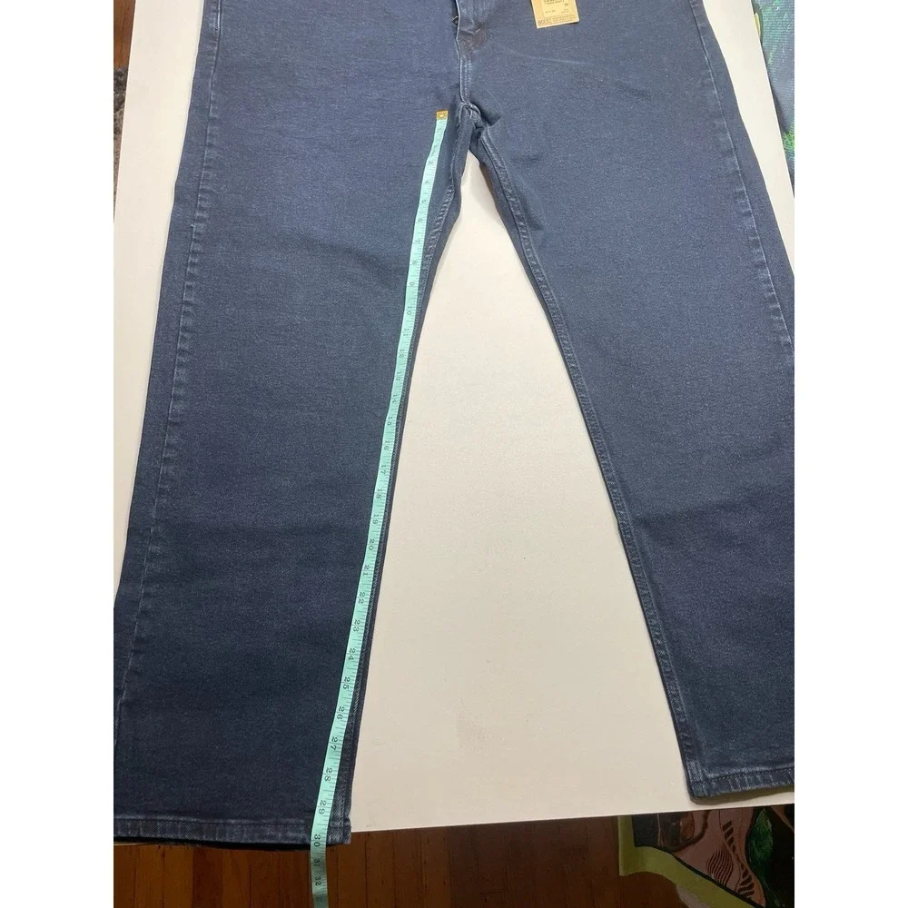 Levi's 505 Regular Fit Jeans Mens 42x30 Blue Indigo Stretch Straight Leg